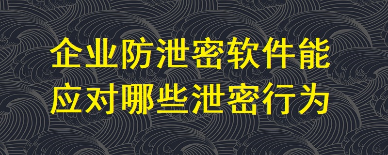 企業(yè)防泄密軟件能應(yīng)對哪些泄密行為？